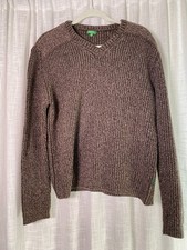 Vintage United Colors of Benetton Large Sweater Mens Brown Lambswool - Warm