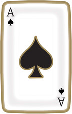 Stunning Casino Card Party Plates (Pack of 8) - 9" - Premium Gold, Black & White