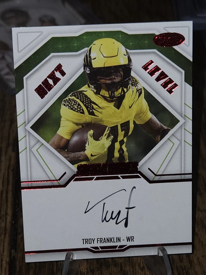 Tarjeta automática roja Next Level 2024 Sage Troy Franklin # NLS-TF en tarjeta 🔥🔥 Foto 4 de 4