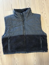 Women's JoyLab Black Puffer Vest Full Zip. Soft Fur Inside Pockets Large NWT