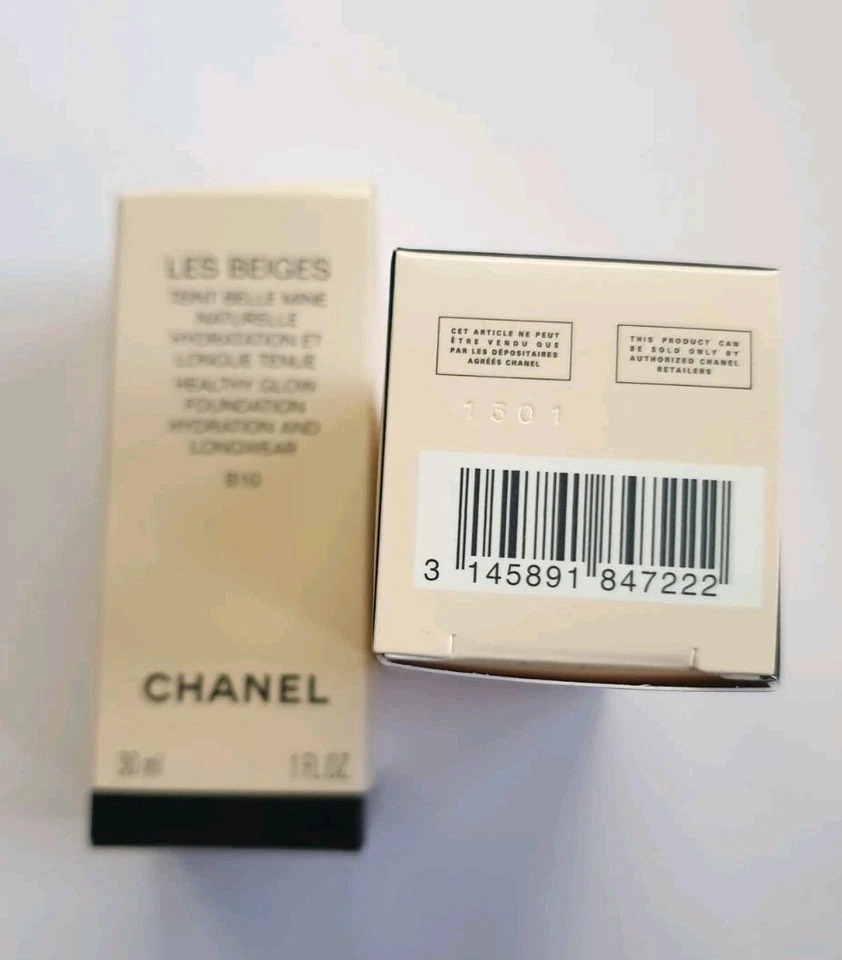 2x CHANEL LES BEIGES Healthy Glow Foundation Hydration B10 Neu/Ovp 2x 30ml - Bild 4 von 4