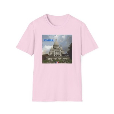 Sacre Coeur Montmartre Photo Paris Skyline T-Shirt | French Flag Detail