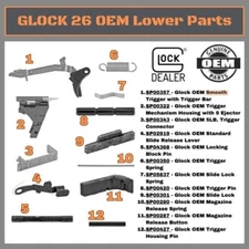 GLOCK 26 28 Smooth Trigger Parts OEM Gen-3 lower 9-mm set kit Genuine LPK OEM