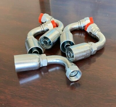 5 PK FJX90-08-10 1/2'' Hydraulic Hose x 5/8''90 JIC Female Swivel Fitting- HY, U