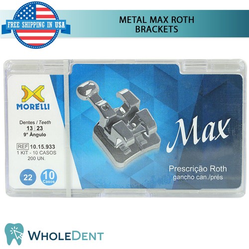 Orthodontic Dental Metal Max Brackets Braces Kit Roth 022" Morelli 200pcs Case - Picture 2 of 3