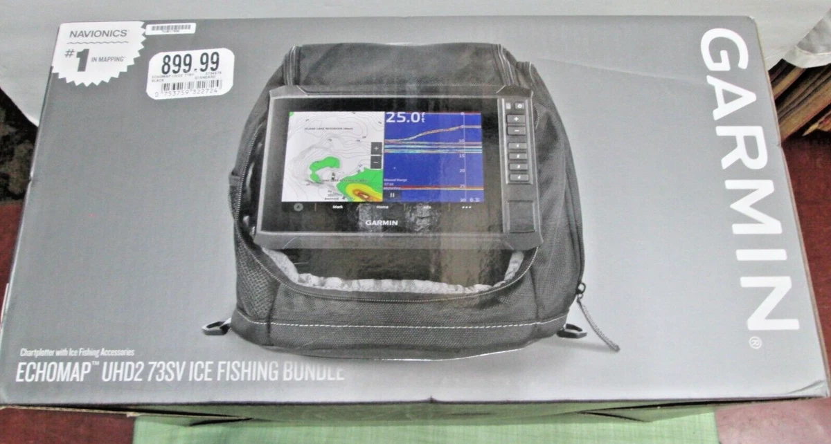 GARMIN ECHOMAP UHD2 73SV 7 ICE FISHING BUNDLE GT10HN-IF