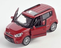 Blitz Versand Kia Soul Bordeaux Welly Modell Auto 1:34 Neu & Ovp