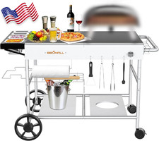 Pizza Oven Cart Table for Ooni Koda Karu Fyra 16 & 12 with Pizza Topping Station