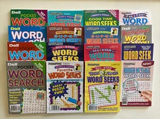 Lot of 10 Dell Penny Press Word Search Puzzle Books UNSORTED MIXED Seek Hunt