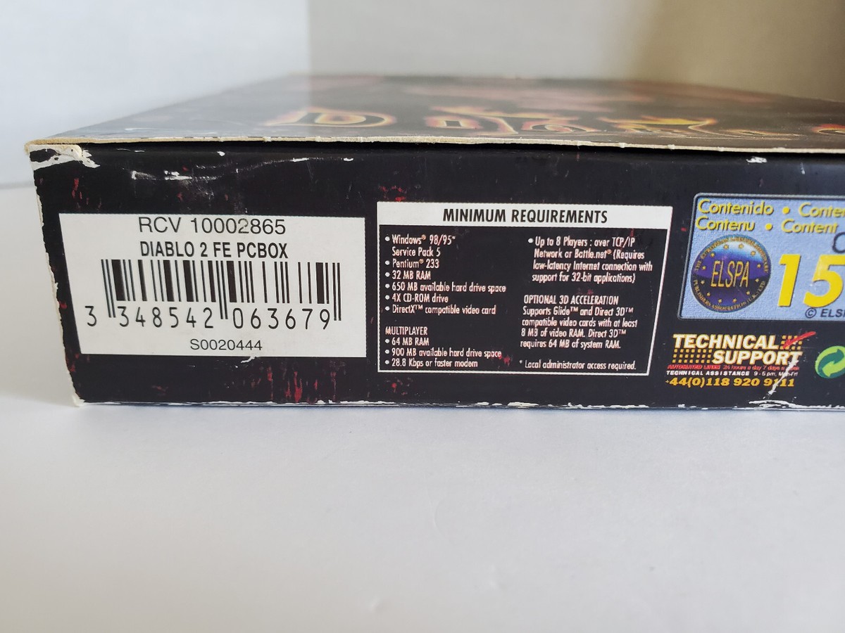 Diablo II (Big Box Windows PC) EUROPEAN ENGLISH EDITION - RARE