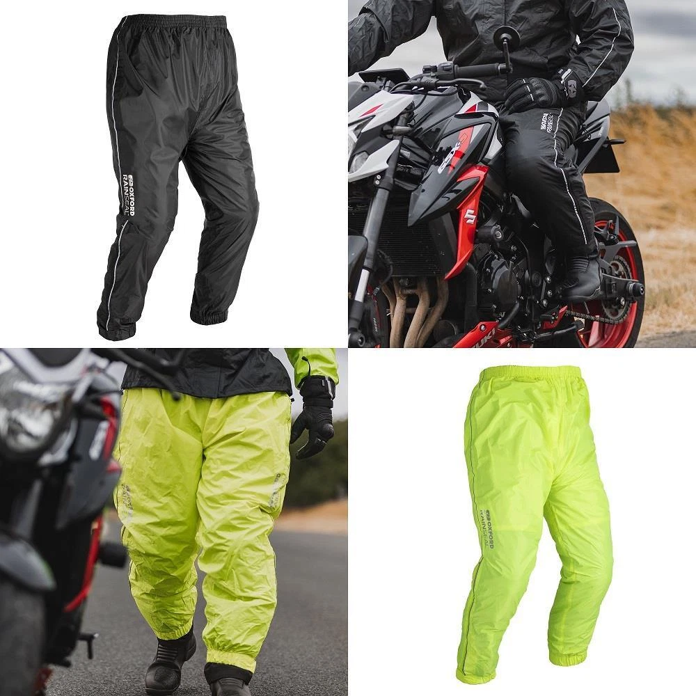 Oxford Rainseal Motorcycle Over Trousers Waterproof Winter Bike Half Lined