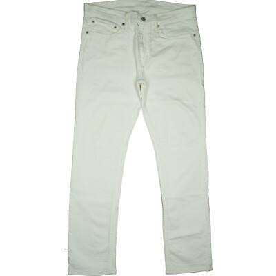 LEVIS 511 W34 L32 Jeans Bianchi Uomo Super Stretch Straight Leg