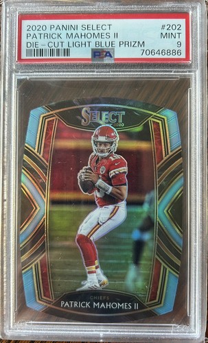 2020 Select Patrick Mahomes Die Cut Blue Prizm #202 Chiefs HOF PSA 9 Mint 💎🔥
