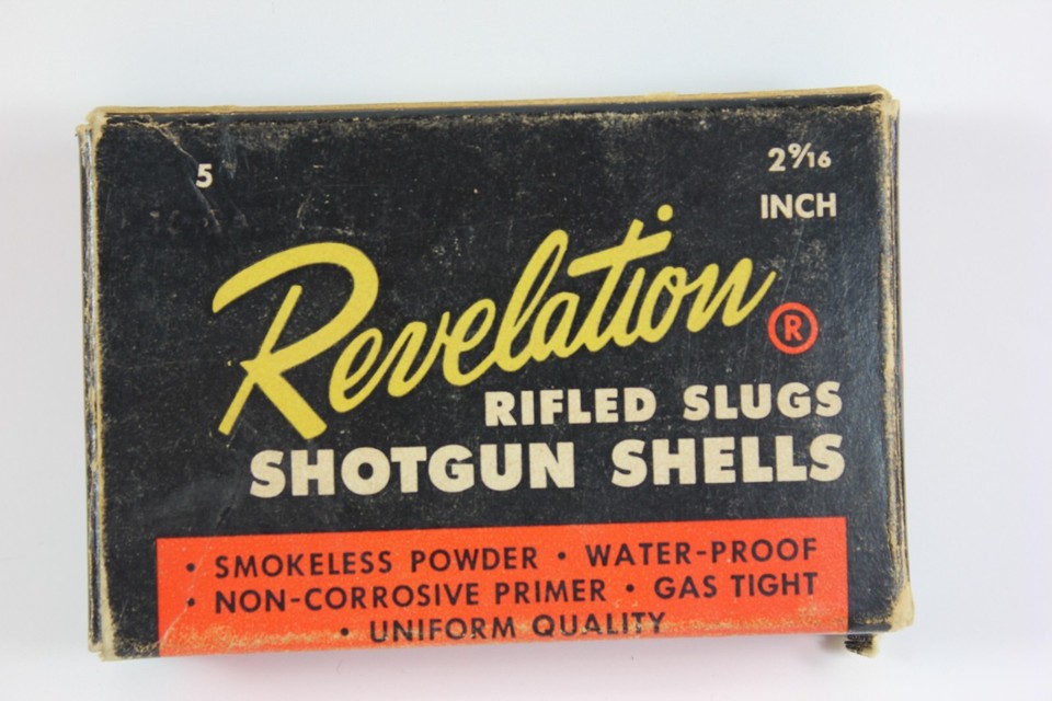 Vintage REVELATION Rifled Slugs EMPTY Box Western Auto Supply Co Kansas