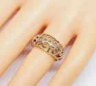 Vintage NV 925 Sterling Silver Scroll Dome Ring sz 5 (48)