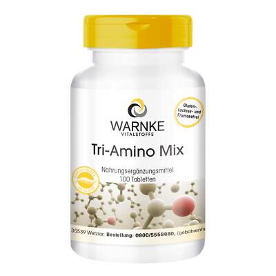 Tri-Amino Mix - 100 Tabletten, Aminosäuren Arginin Lysin Ornithin, vegan, Warnke