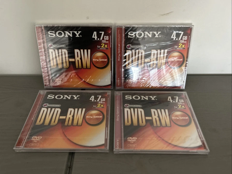 Sony DVD-RW Blank Media Discs Recordable 4.7GB 120 Minutes X 4 Brand New Sealed - Image 2 of 4