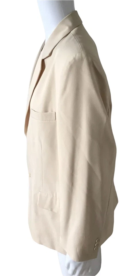 DUKE HABAND Mens Size 44S Beige Vintage Two Button Blazer Jacket Sport Coat - Image 2 of 4