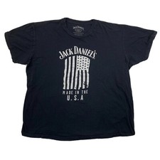 Jack Daniel's Made In The USA T-Shirts Men's Size 2XL Black Short Sleeves Cotton