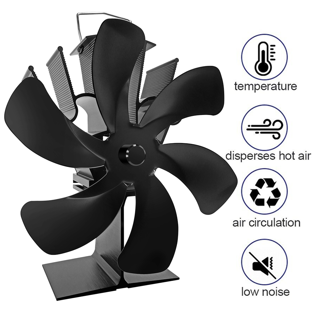 7Blade Fireplace Fan Heat Powered Stove Fan for Fireplace Wood Log Burner Silent