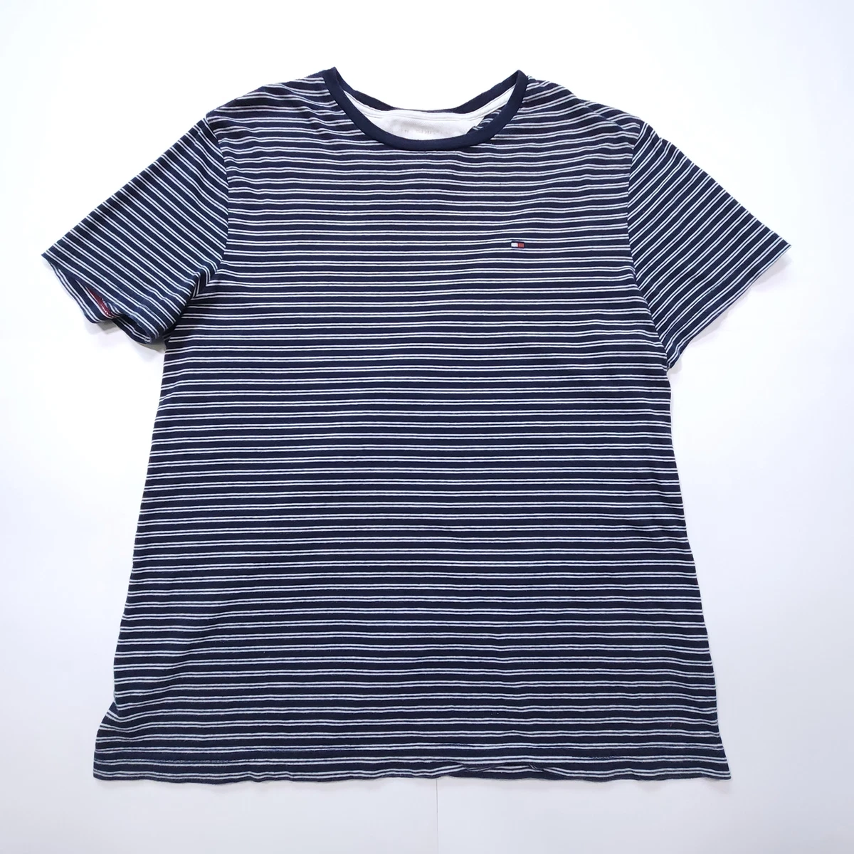Tommy Hilfiger M Dark Blue T Shirt Horizontal Stripe