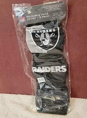 Raiders GESICHTSMASKE 3er Pack NFL Official Face Cover Handwaschbar