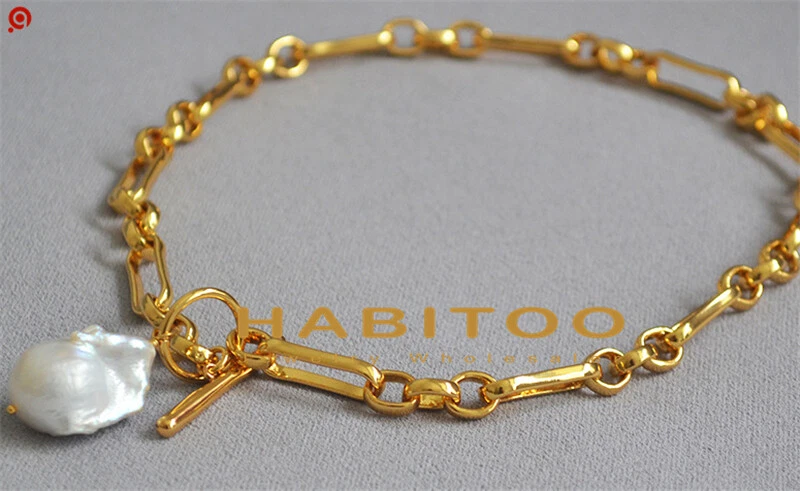 Collar Perla Blanca Cultivada Oro 14K Relleno 18" Foto 2 de 4