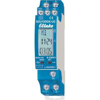 Eltako Schaltuhr 2-Kanal 16A 250VAC 1+1S S2U12DDX-UC DIN-Schiene