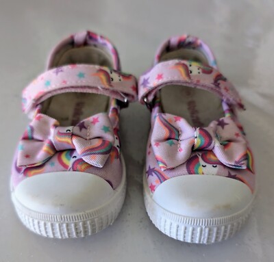 Walkright Kleinkind Mädchen Schuhe Größe 5 rosa mit Einhörnern & Sternen & Schleifen