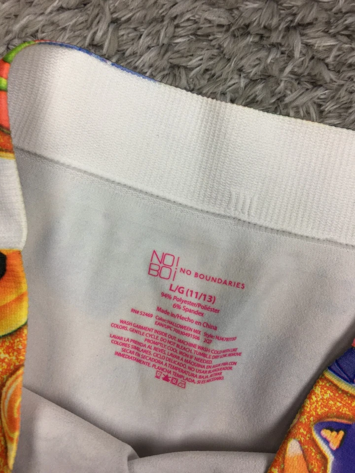 No Boundaries 万圣节打底裤女式青少年大号橙色弹力 Pumkin — 第 4/4 张图片