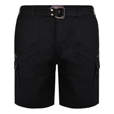 Kams Menswear Men’s Summer Cargo Shorts Combat Style Belt Multi Cargo Pockets