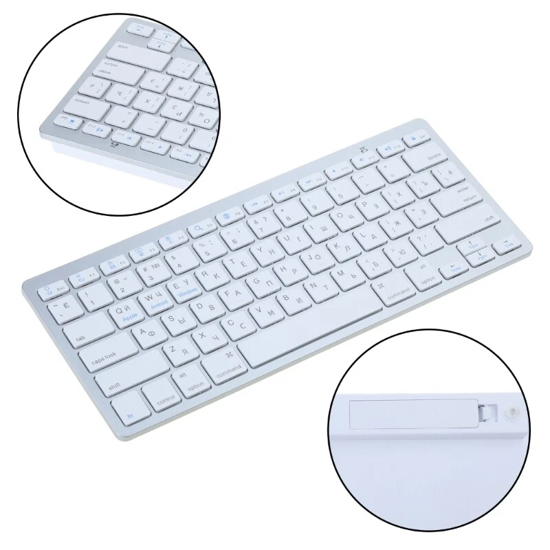 Russian Mini Wireless Bluetooth 3.0 Slim Keyboard For Windows Mac PC Tablet New - Image 4 of 4