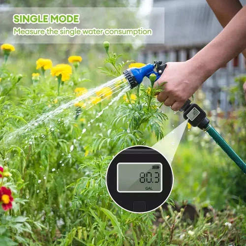 3/4" Digital Water Flow Meter High Accuracy IPX5 Waterproof Indoor Outdoor Use - Picture 5 of 10