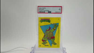 Graded Topps TMNT Raphael Sticker - TMNT - Teenage Mutant Ninja Turtles