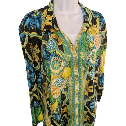 Womens Antica Sartoria Giacomo Cinque Multicolour Floral Beaded Shirt Dress L. - Picture 6 of 12
