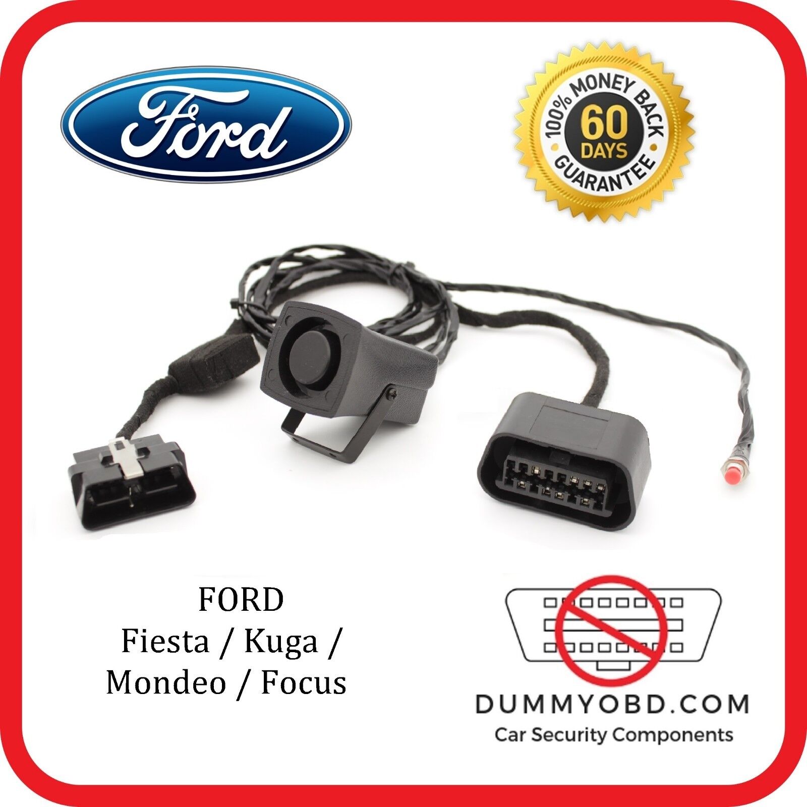 Ford Focus | Fiesta | Kuga | Mondeo DUMMY FAKE OBD PORT POWERED SIREN OBD2 lock