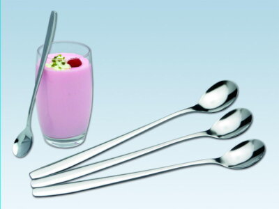 CHG Joghurt- / Longdrinklöffel Edelstahl 19 cm 3 Stück Löffelbesteck
