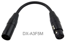 6-inch XLR 5-Pin Male to 3-Pin Female Turnaround DMX Adapter Cable, DX-A3F5M