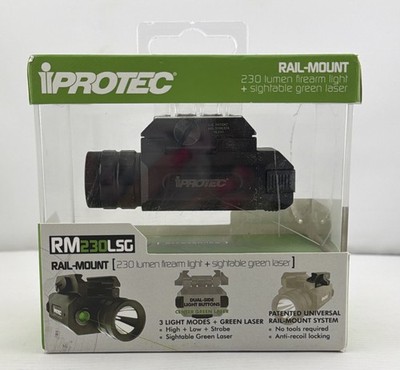 iProtec RM230LSR Rail Mounted Light Green Laser Combo 230 Lumens Sealed.