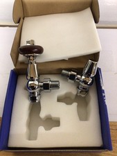 VANCOCO Traditional Chrome Angled Radiator Valves 1/2"×15mm + 130mm×15mm Radiato