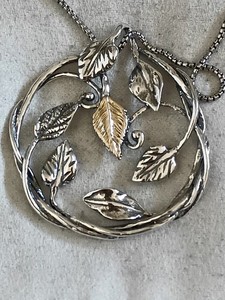 14k Gold Sterling Sterling  Pz Pendant Necklace 18"