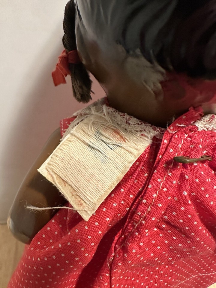 Rare Antique 1920s Effanbee Black Baby Grumpy Doll - 12