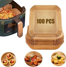 100PCS Air Fryer Liners Disposable Paper 7.8' Non Stick For Roasting Baking 23cm