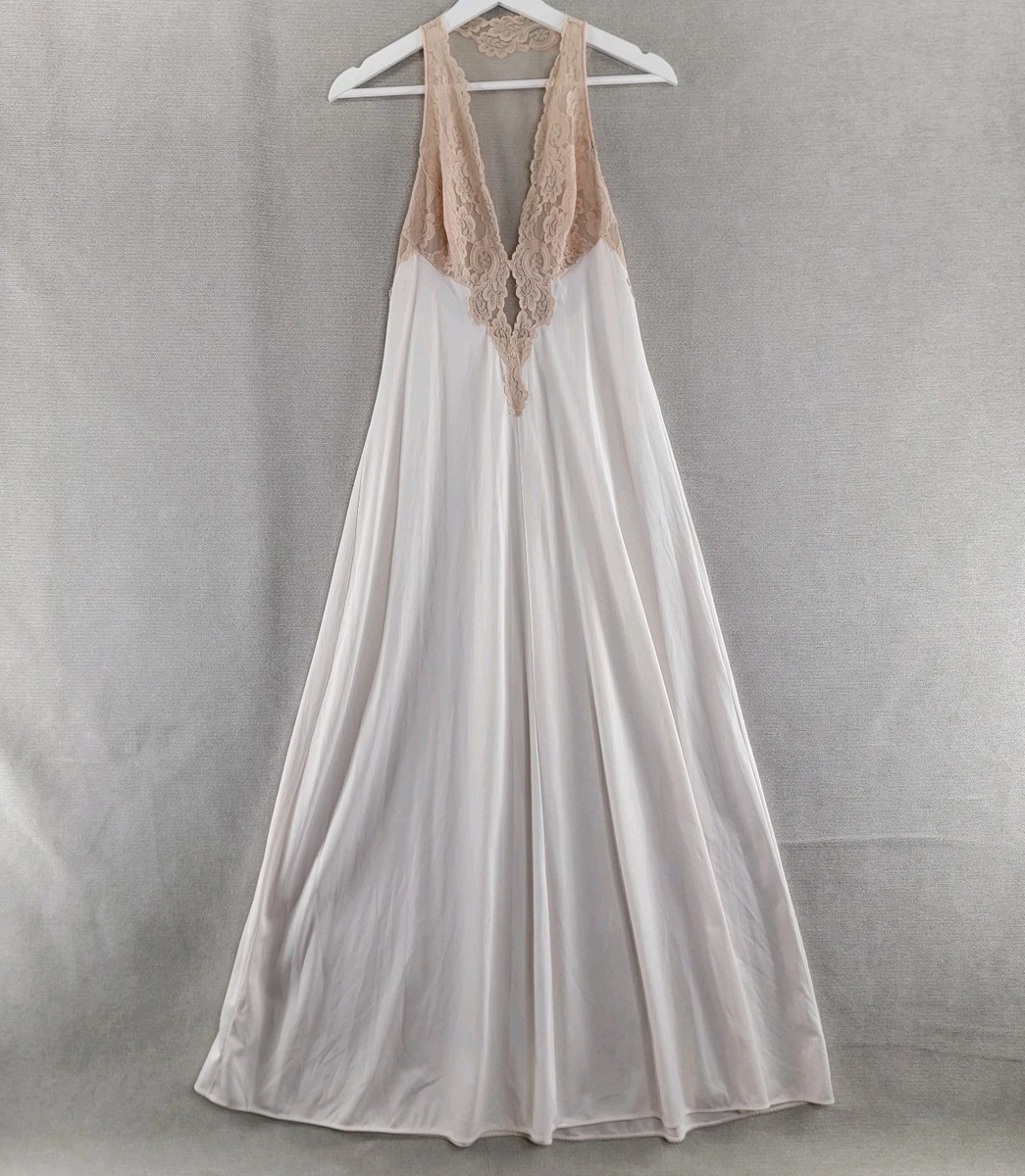 chinese dress ladies Slessic Romantic Vintage Sexy See-Through Cutout Mesh Lace Autumn Modal Advanced Nightwear Sleepwear Nightgown Set Light Purple / M