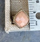 Barse NWT Pink Faceted Peach Quartz Golden Bronze Statement Ring Size 7.75 — photo 4