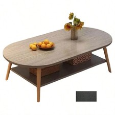 Double-Layer Coffee Table, Sofa Tea Table, Outdoor Leisure Side Table, Solid Woo