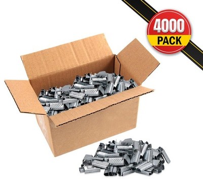4000Pcs Open Snap-on Strapping Seal 1/2'' Steel Strapping Superior Holding Power