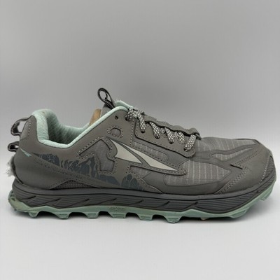 Altra Lone Peak 4.5 Women's 8.5 Gray Teal Trail Hike Running Shoes AL0A4QTX246