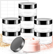 8 Pack 4oz Plastic Container with Lid Empty Round Storage Containers