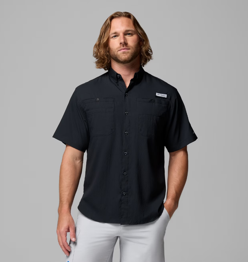 COLUMBIA Men's PFG Tamiami II Short Sleeve Shirt, Black (NEW)